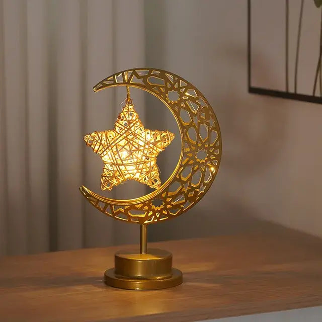 Metal LED Eid Mubarak Star Moon Light