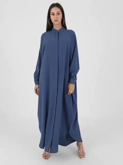 Fashion Single Breasted Muslim Dresses