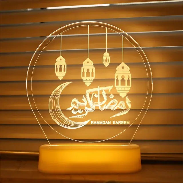 Eid Mubarak Star Moon LED Night Light