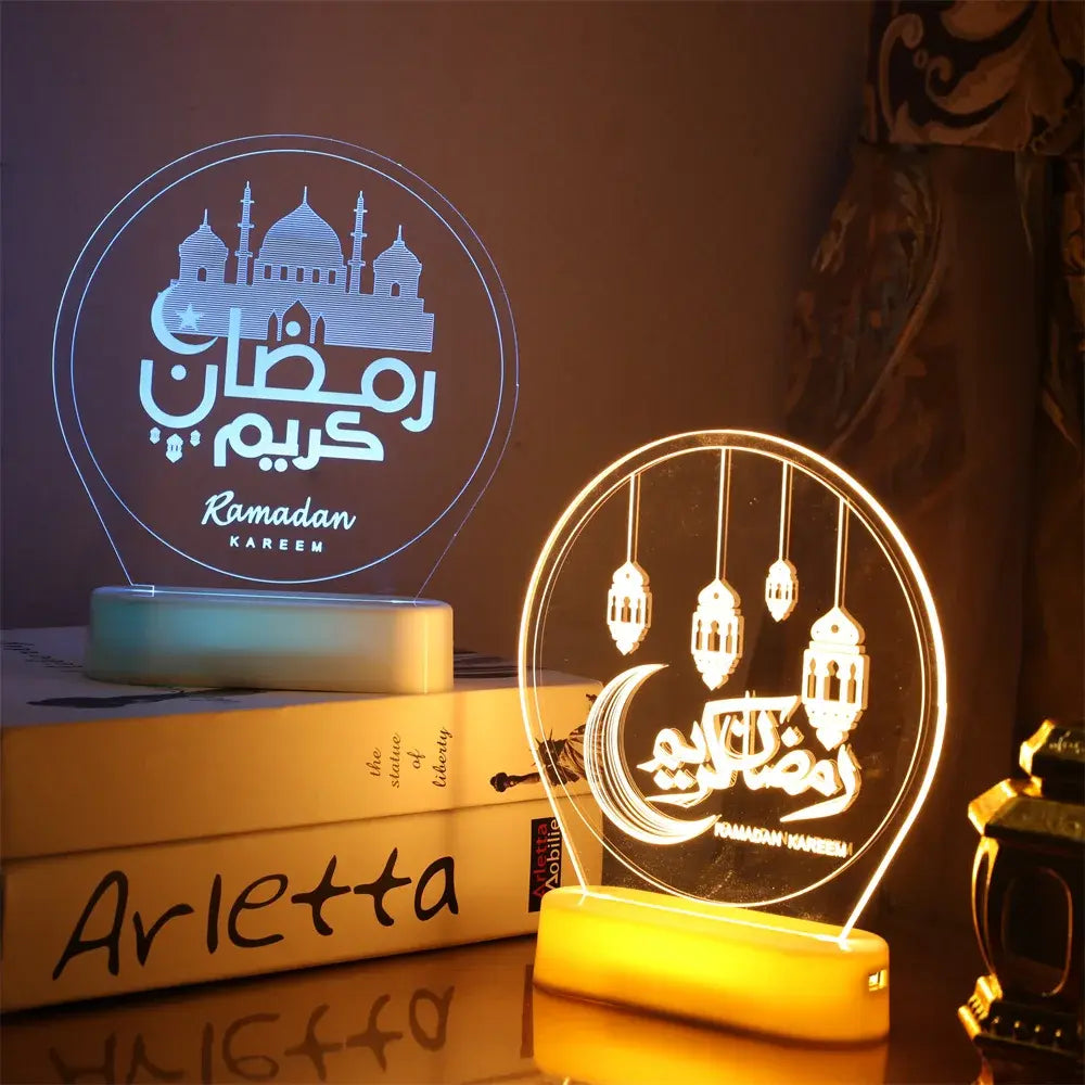 Eid Mubarak Star Moon LED Night Light