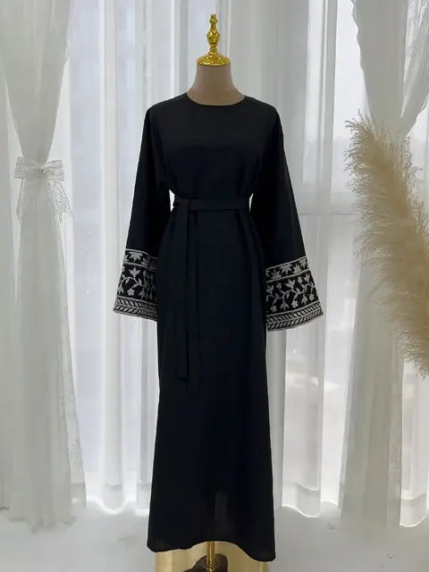 Floral Embroidery Muslim Abaya