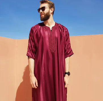 Men's Long Sleeve Muslim Abaya Lslamic Dress