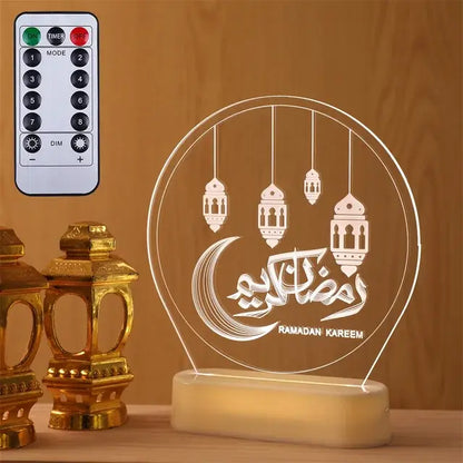 Eid Mubarak Star Moon LED Night Light